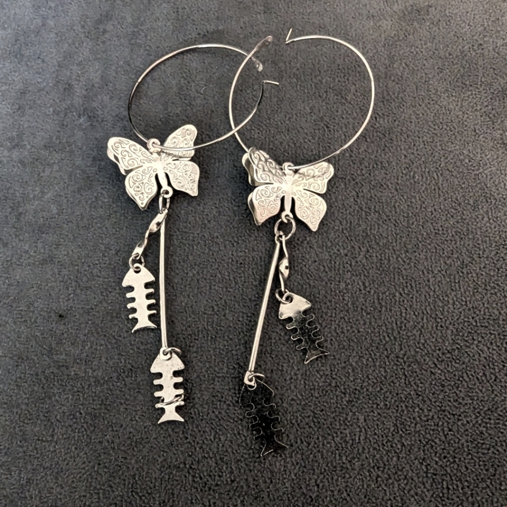 Fashion butterfly charm earrings